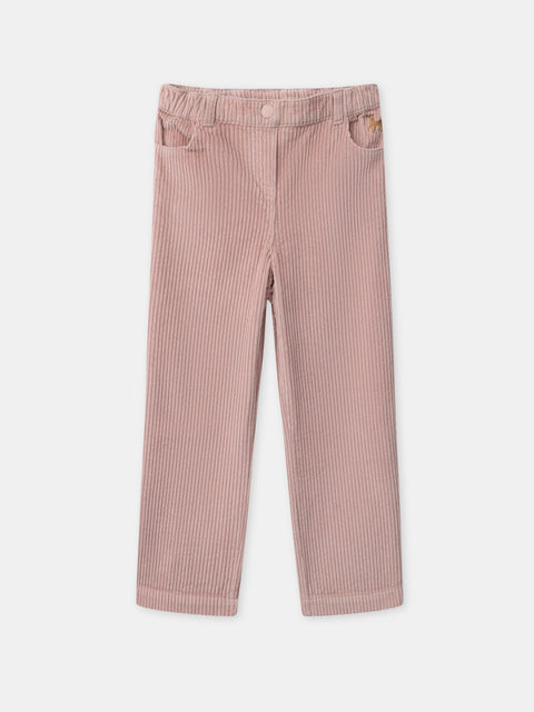 Pink Wide Leg Corduroy Trousers