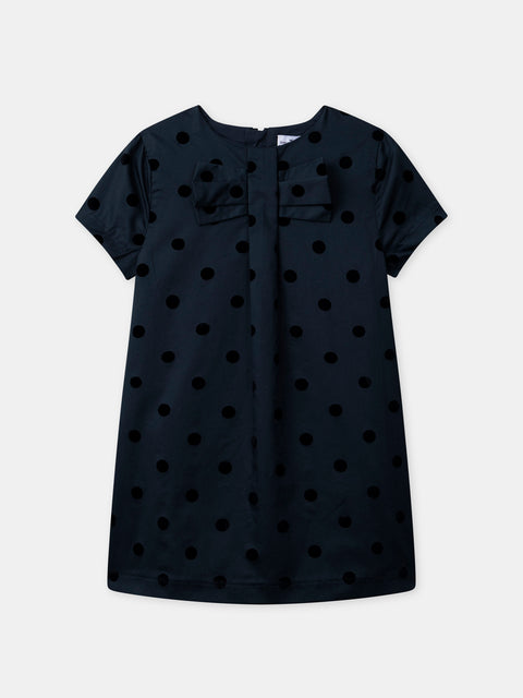 Lined Polka Dot Navy Cotton Dress