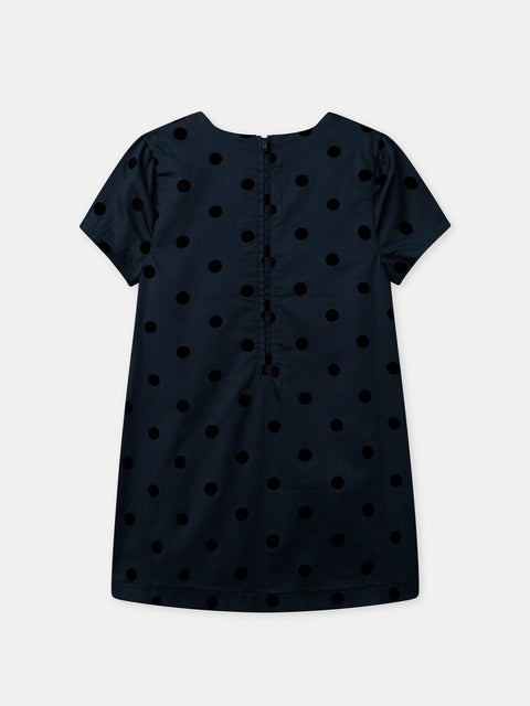 Lined Polka Dot Navy Cotton Dress