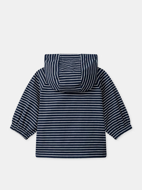 3 In 1 Navy Striped Raincoat