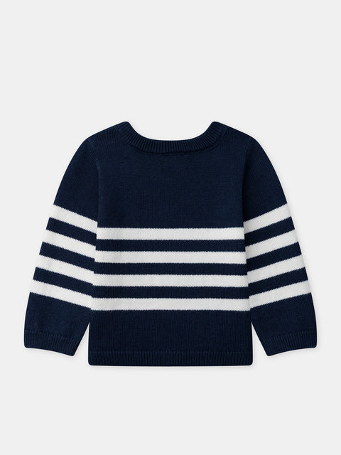 Reversible Navy Stripe Cotton Jumper