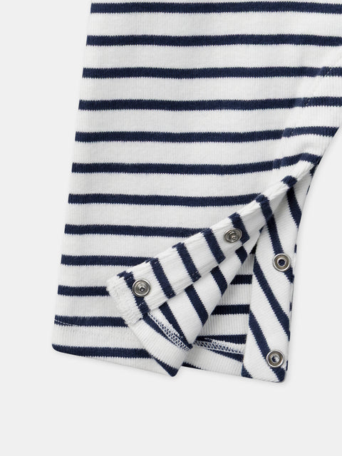 Navy & White Stripe Cotton Dungarees
