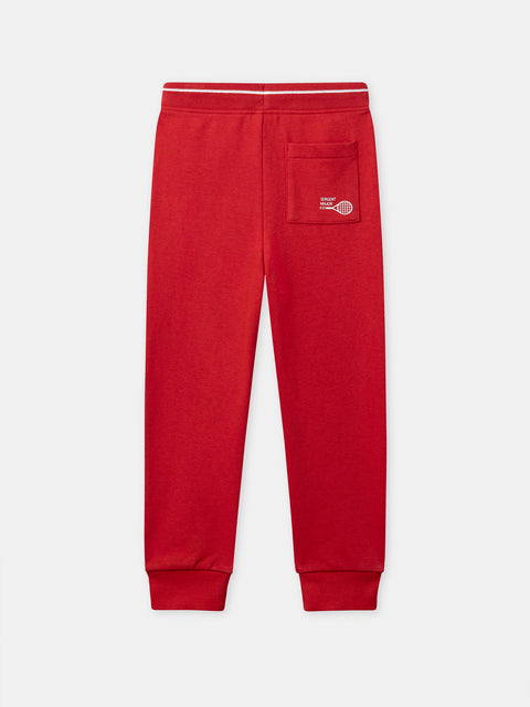 Red Cotton Rich Joggers