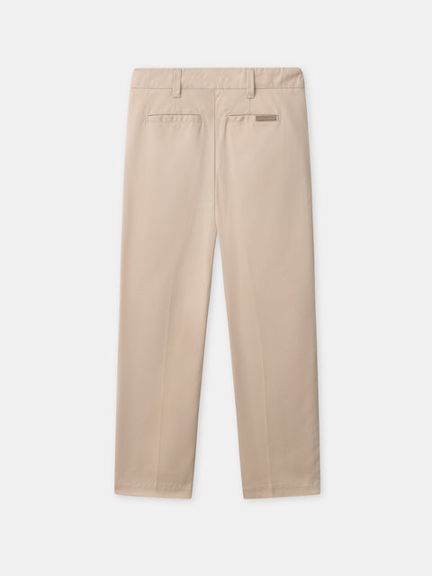 Beige Cotton Twill Trousers