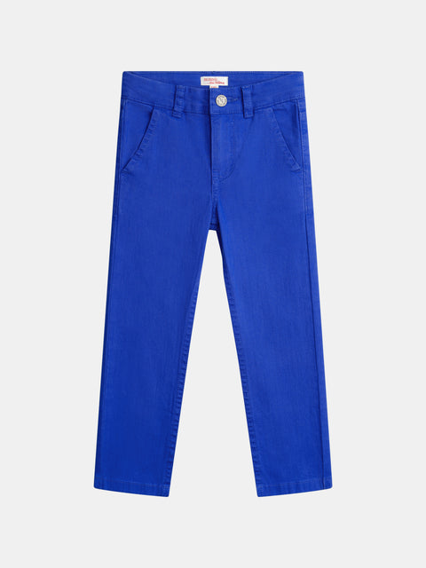 Blue Cotton Twill Trousers