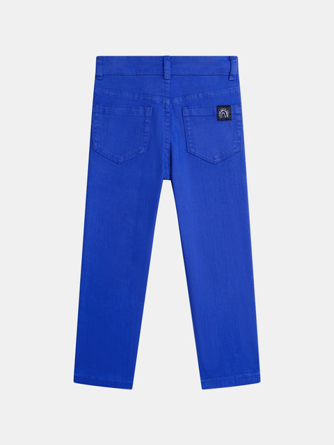 Blue Cotton Twill Trousers
