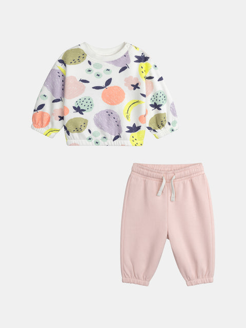 Graphic Print Cotton Sweatshirt & Matching Joggers