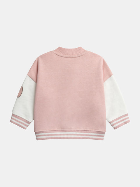 Pink Baseball Style Cotton Rich Jacket