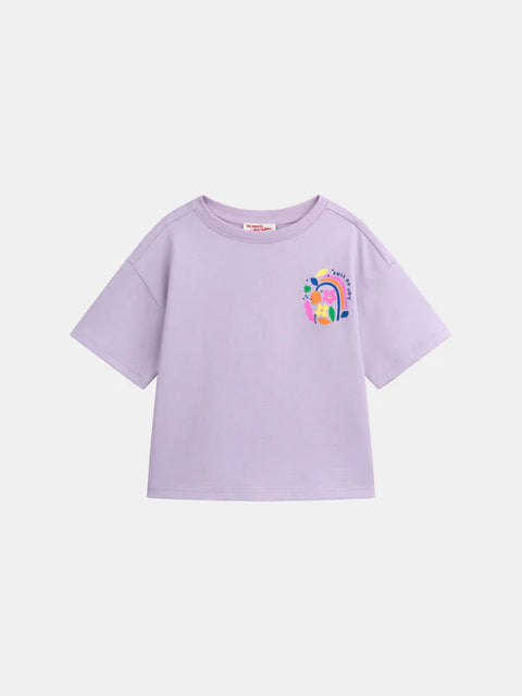Purple Rainbow Print Cotton T-shirt
