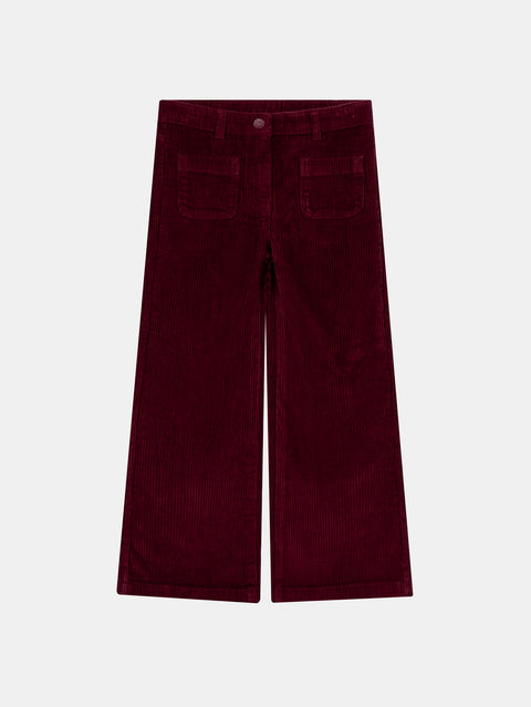 Prune Flared Corduroy Trousers