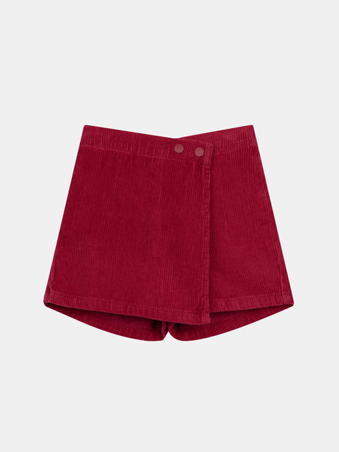 Red Corduroy Skort