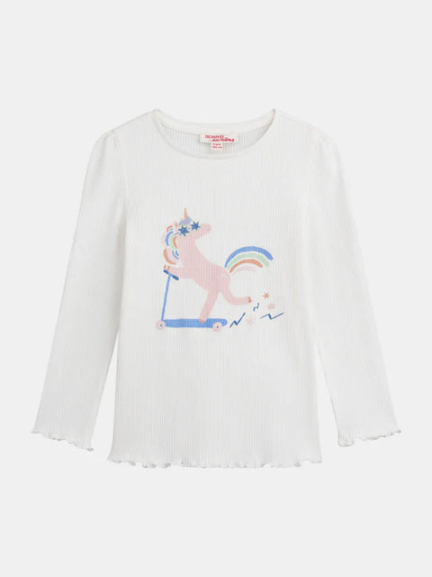 Off White Unicorn Print Cotton T-shirt