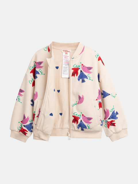 Reversible Floral Print Cotton Fleece Sweatshirt Cardigan