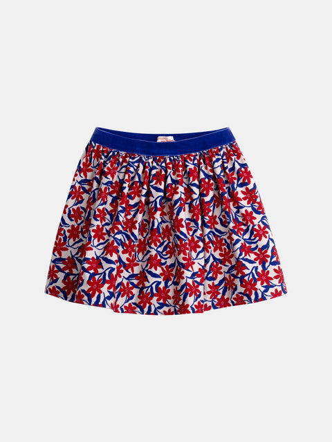 Reversible Floral Print Cotton Skirt