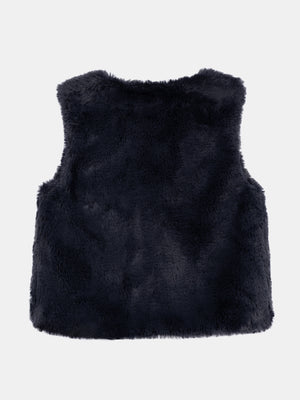 Reversible Charcoal Grey Faux Fur Gilet