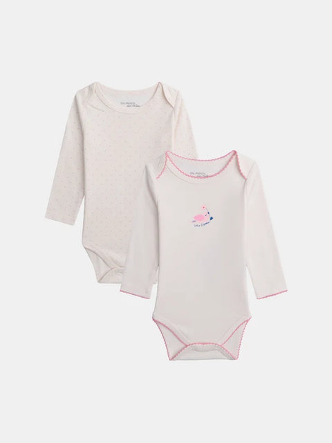 2 Pack Pink Organic Cotton Bodysuits