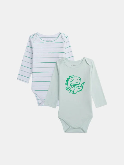 2 Pack Baby Blue Organic Cotton Bodysuits