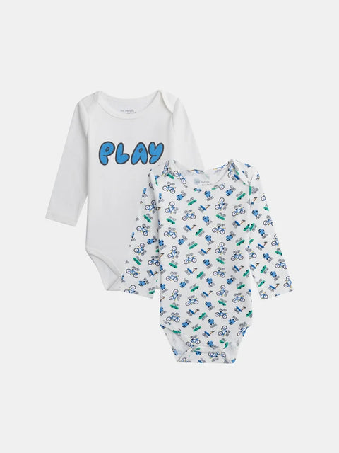 2 Pack Cream Organic Cotton Bodysuits