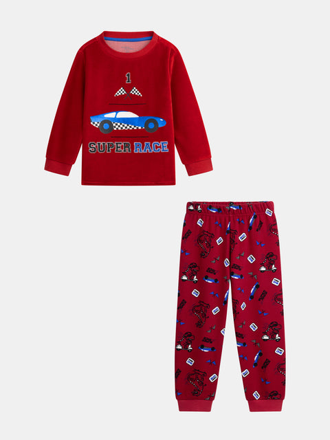 Red Racing Car Velour Pyjamas