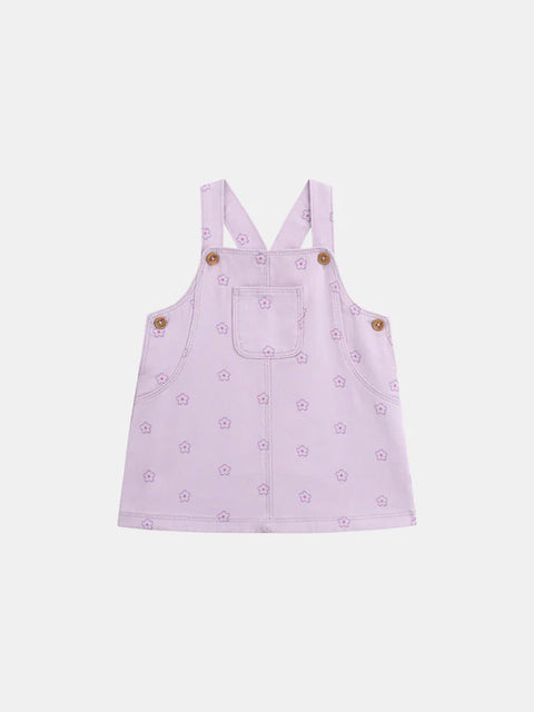 Lilac Cotton Twill Dungaree Dress