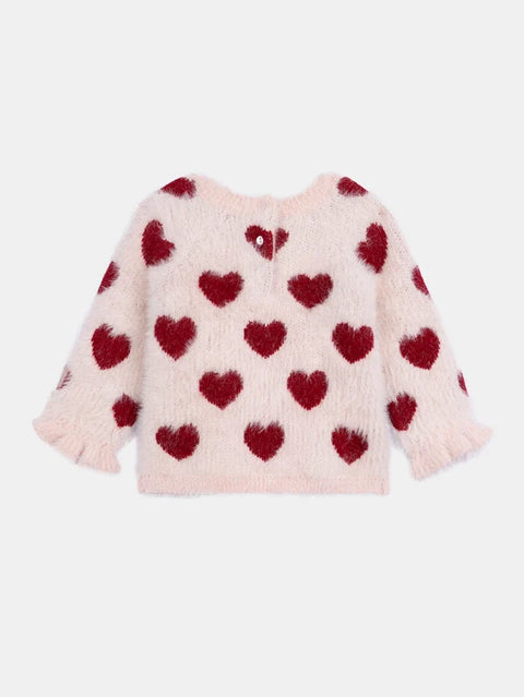 Pink Heart Pattern Jumper