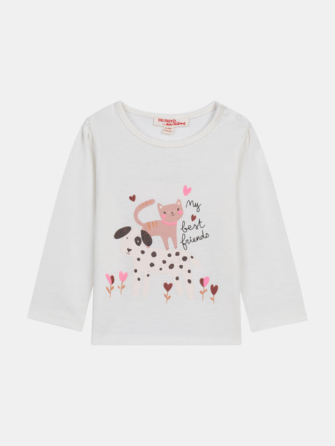 Dog & Cat Print Cotton t-shirt