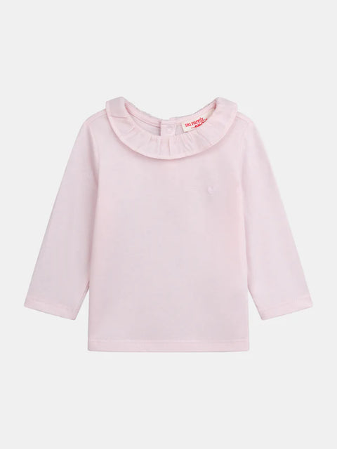 Pink Cotton T-shirt With Collar