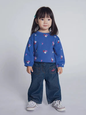 Embroidered Blue Denim Jeans