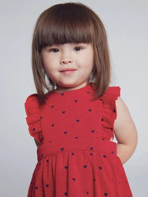 Red Cotton Polka Dot Dress