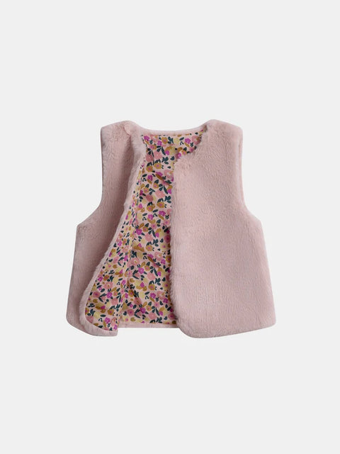 Reversible Pink Faux Fur Gilet