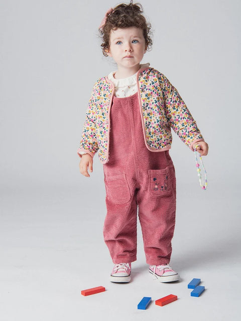 Lined Pink Corduroy Dungarees