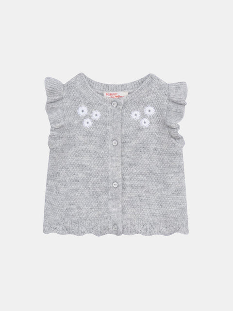 Grey Lurex Knit Gilet