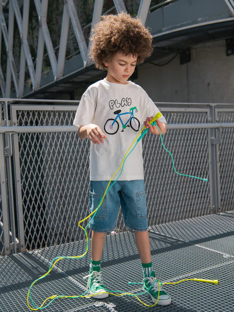 Off White Bicycle Print Cotton T-shirt