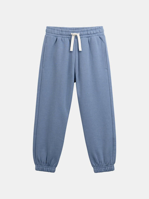 Blue Cotton Fleece Joggers