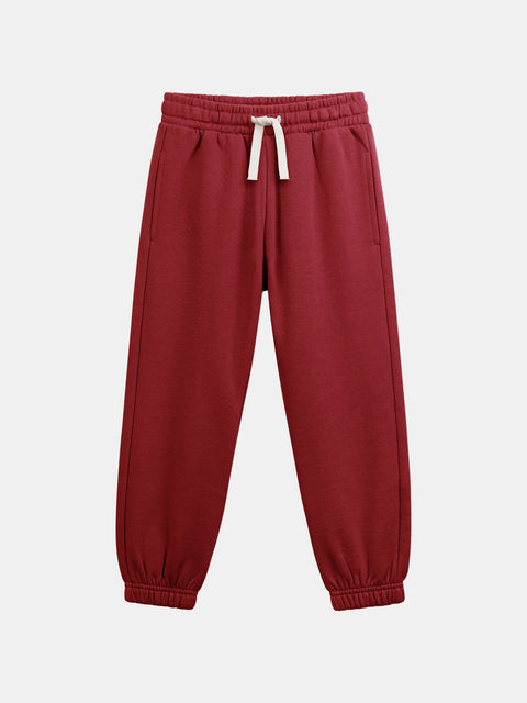 Red Cotton Fleece Joggers
