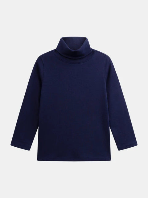 Navy Cotton Polo Neck