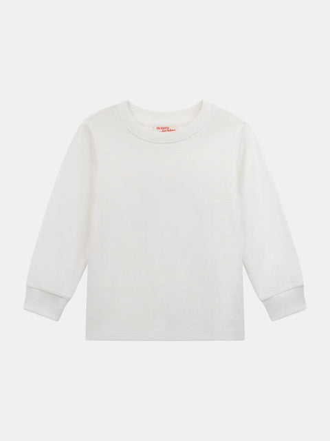 Basic White Long Sleeved Cotton T-shirt