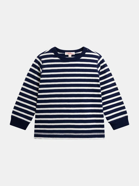 Navy & White Stripe Cotton T-shirt