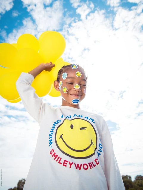 Off White Smiley Face Cotton T-shirt