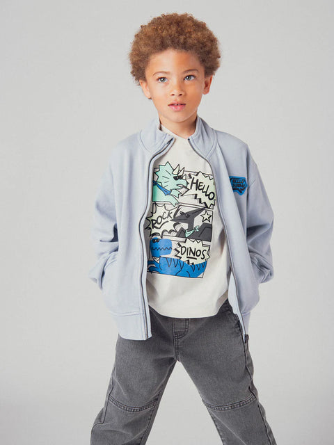 Blue French Terry Cotton Sweatshirt