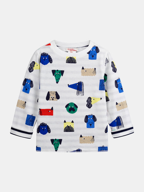 Reversible Dog Print Cotton T-shirt
