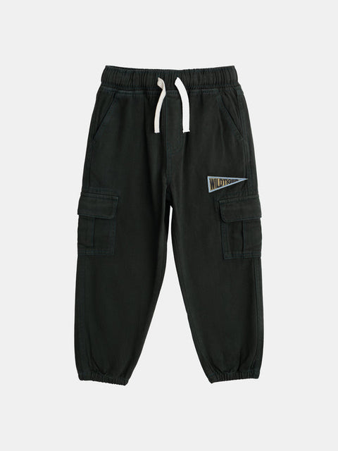 Green Cotton Twill Cargo Pants