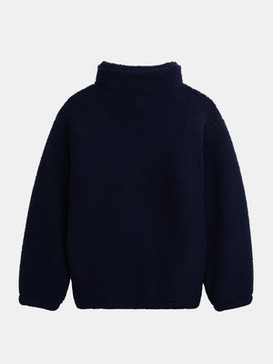 Navy Sherpa Half Zip Sweatshirt
