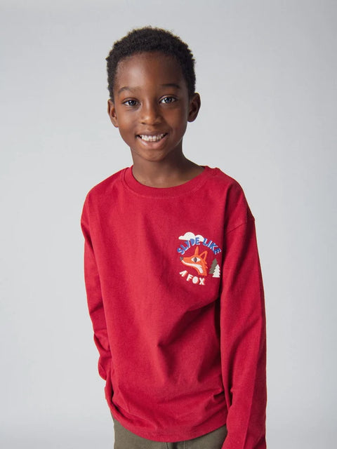 Red Fox Graphic Cotton T-shirt