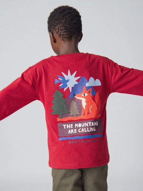Red Fox Graphic Cotton T-shirt