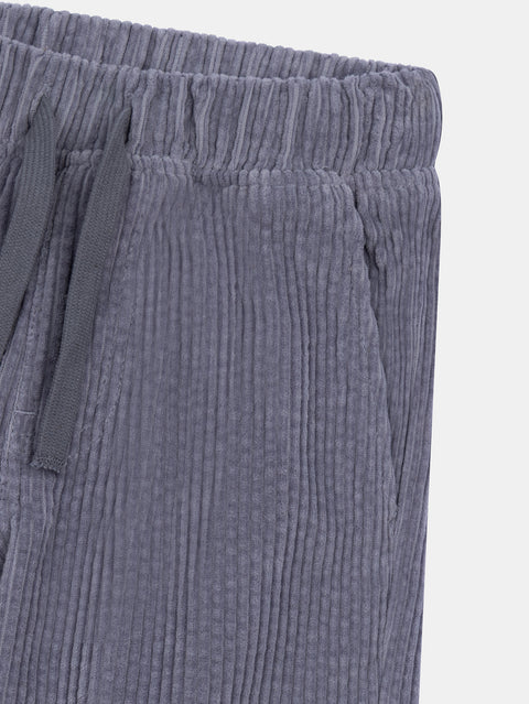 Grey Micropolar Lined Corduroy Trousers
