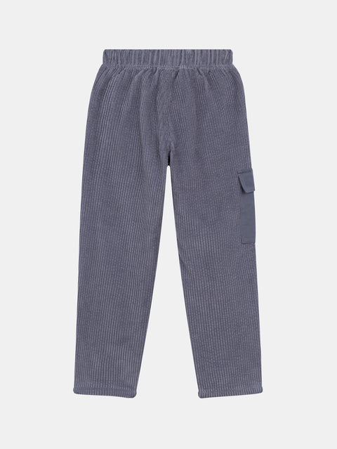 Grey Micropolar Lined Corduroy Trousers