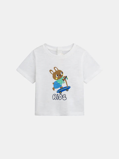 Rabbit Print Cotton T-shirt