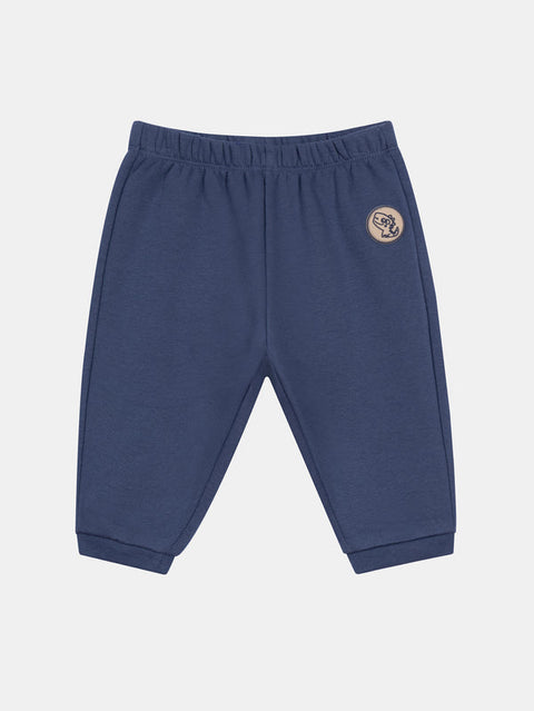 Blue Cotton Fleece Joggers