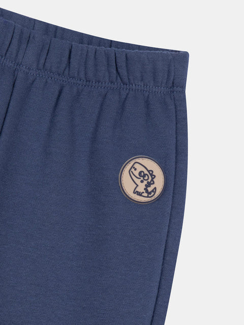 Blue Cotton Fleece Joggers